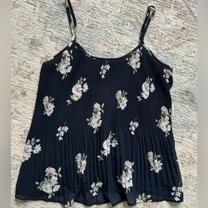 Abercrombie & Fitch polyester lined babydoll spaghetti straps floral top sz Xs